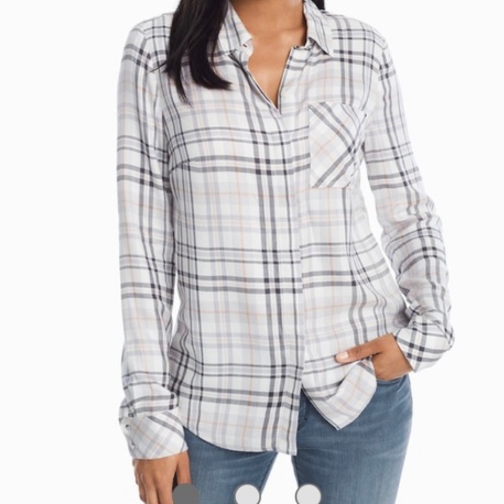 Plaid button-up shirt